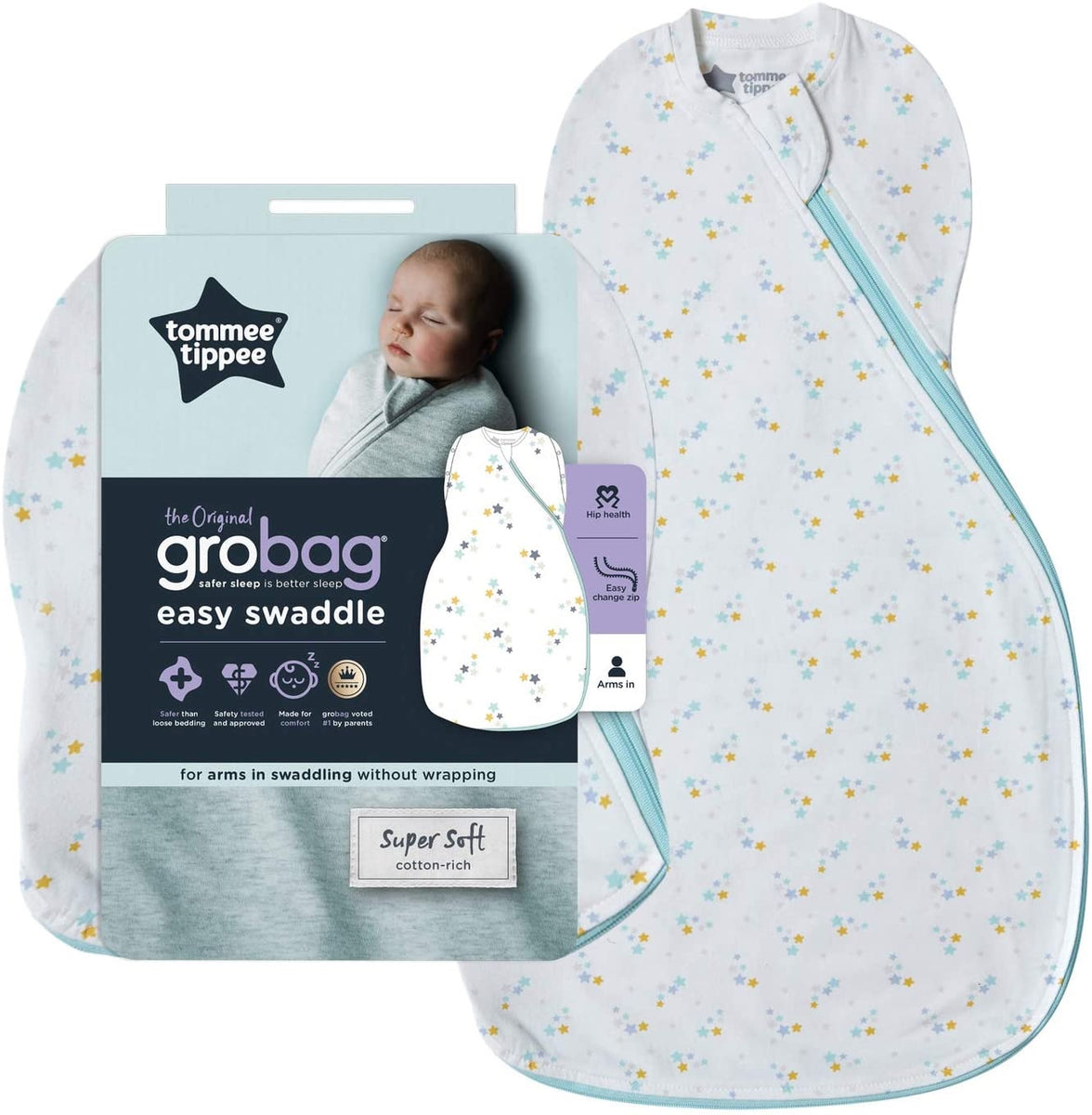 Tommee Tippee Grobag Easy Swaddle Sleep Bag 0-3 Months Tog
