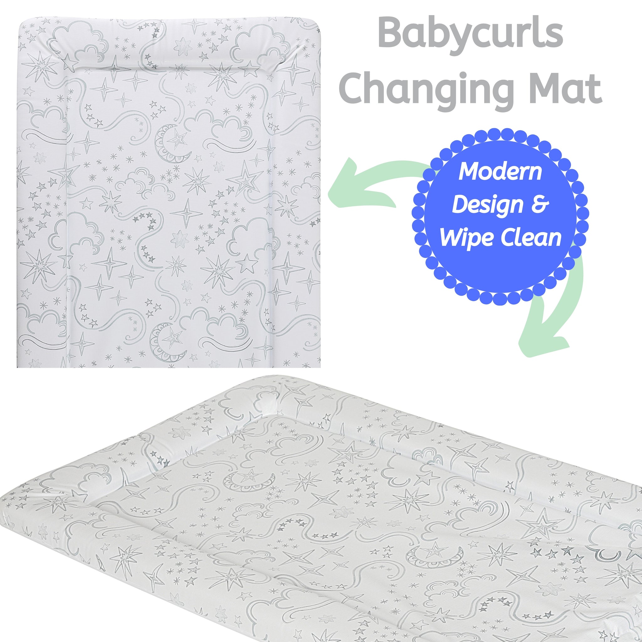 Babycurls Baby Changing Mat Wipe Clean Waterproof 76cm x 45cm