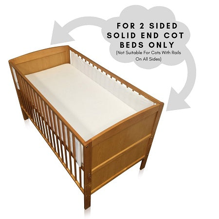 Breathe Easy Air Mesh Solid End Cot Bed Liner Set Sided Unisex