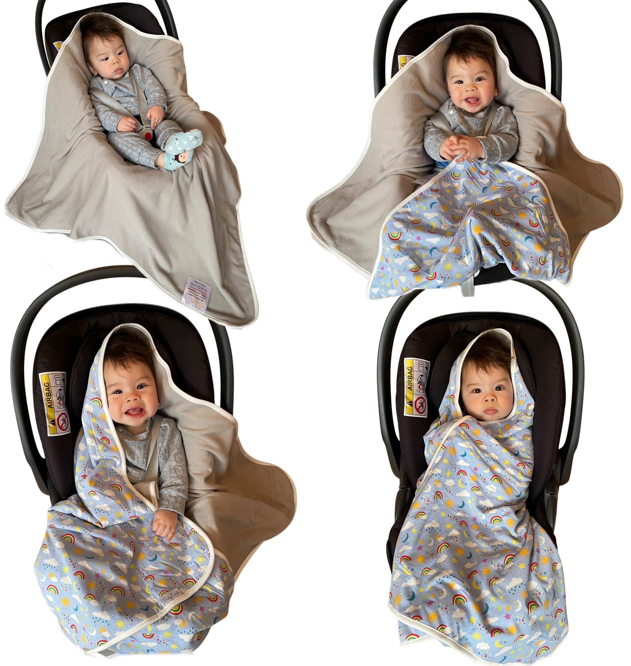 Babycurls Universal Rainbow Baby Car Seat Fitting Blanket Travel Wrap Babycurls