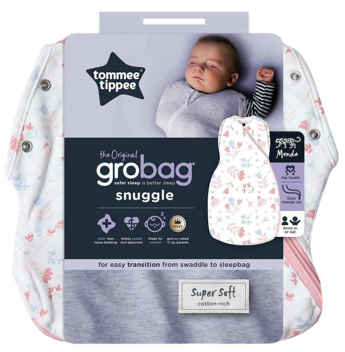 Tommee Tippee Grobag Snuggle Sleep Bag 3-9 Months Tog Pretty